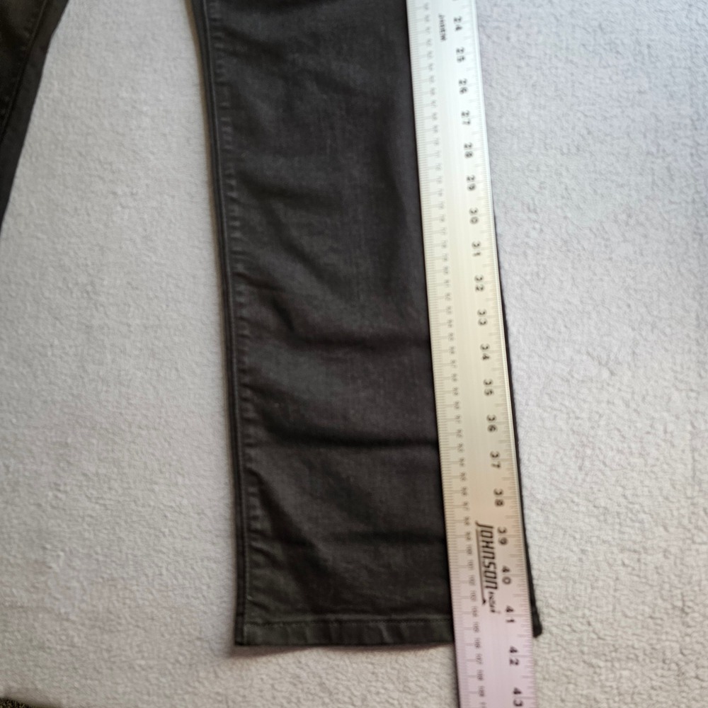 Levis 505 Straight Leg Jeans Womens 12 Black Denim Stretch Mid Rise Dark Wash - Picture 3 of 14